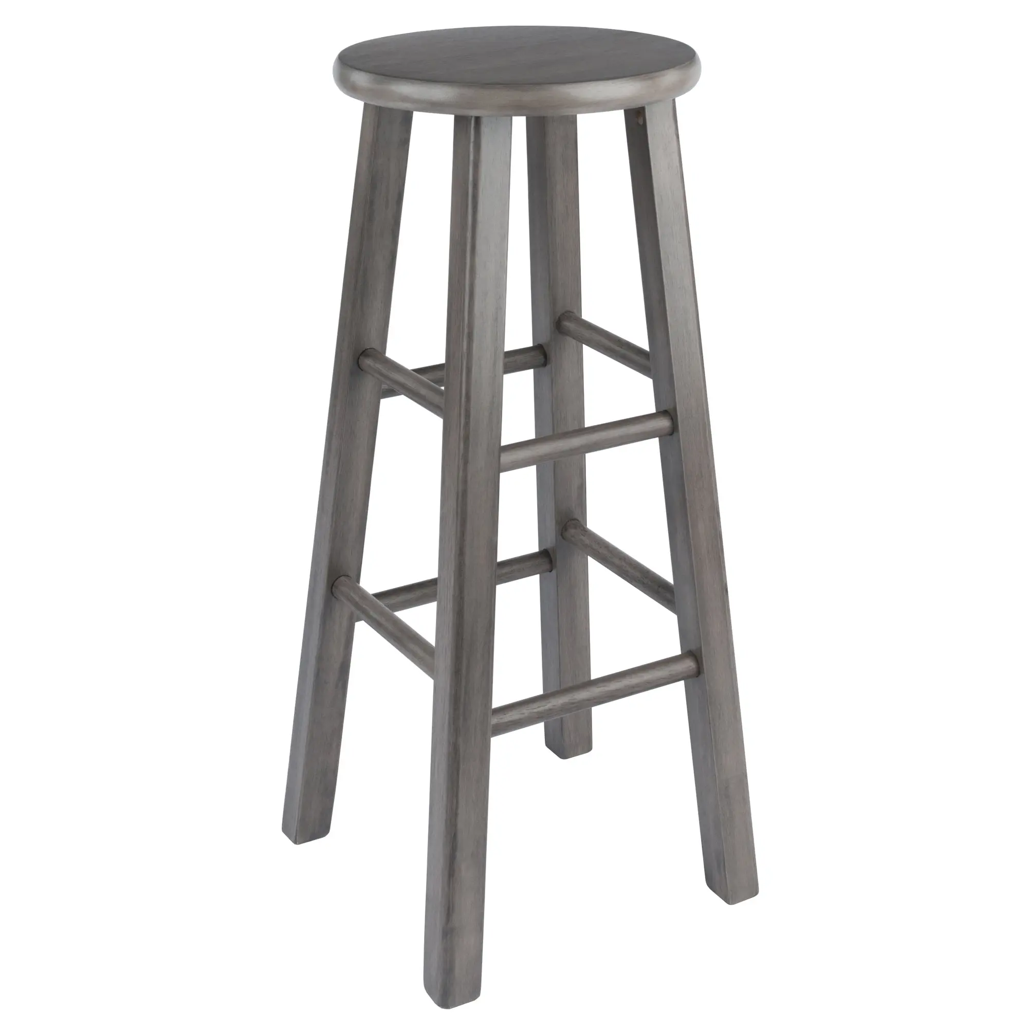 Winsome Ivy Square Leg Bar Stool, Rustic Oyster Gray, Solid wood