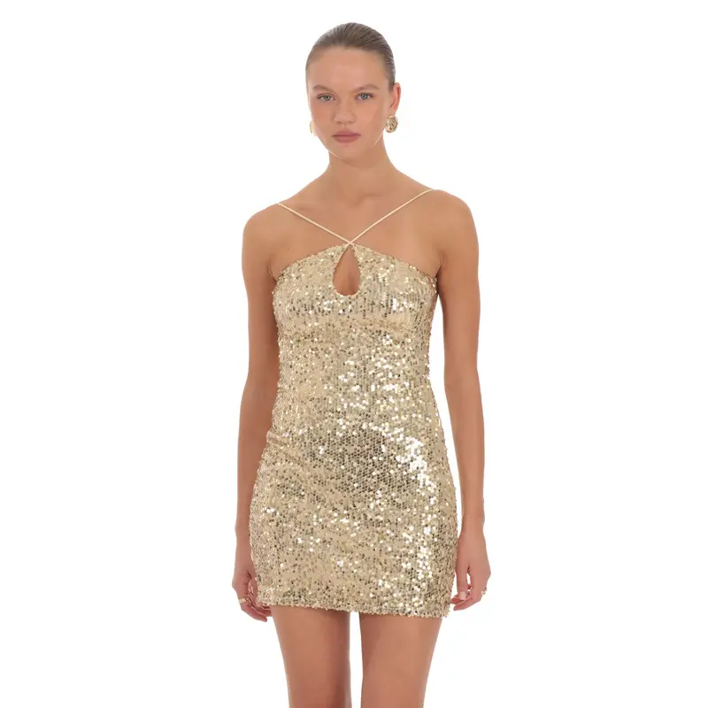 sequin mini dress gold Liria Sequin Mini Dress main image 0