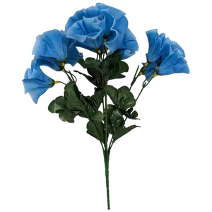 15-Inch Faux Blue Petunia Bush