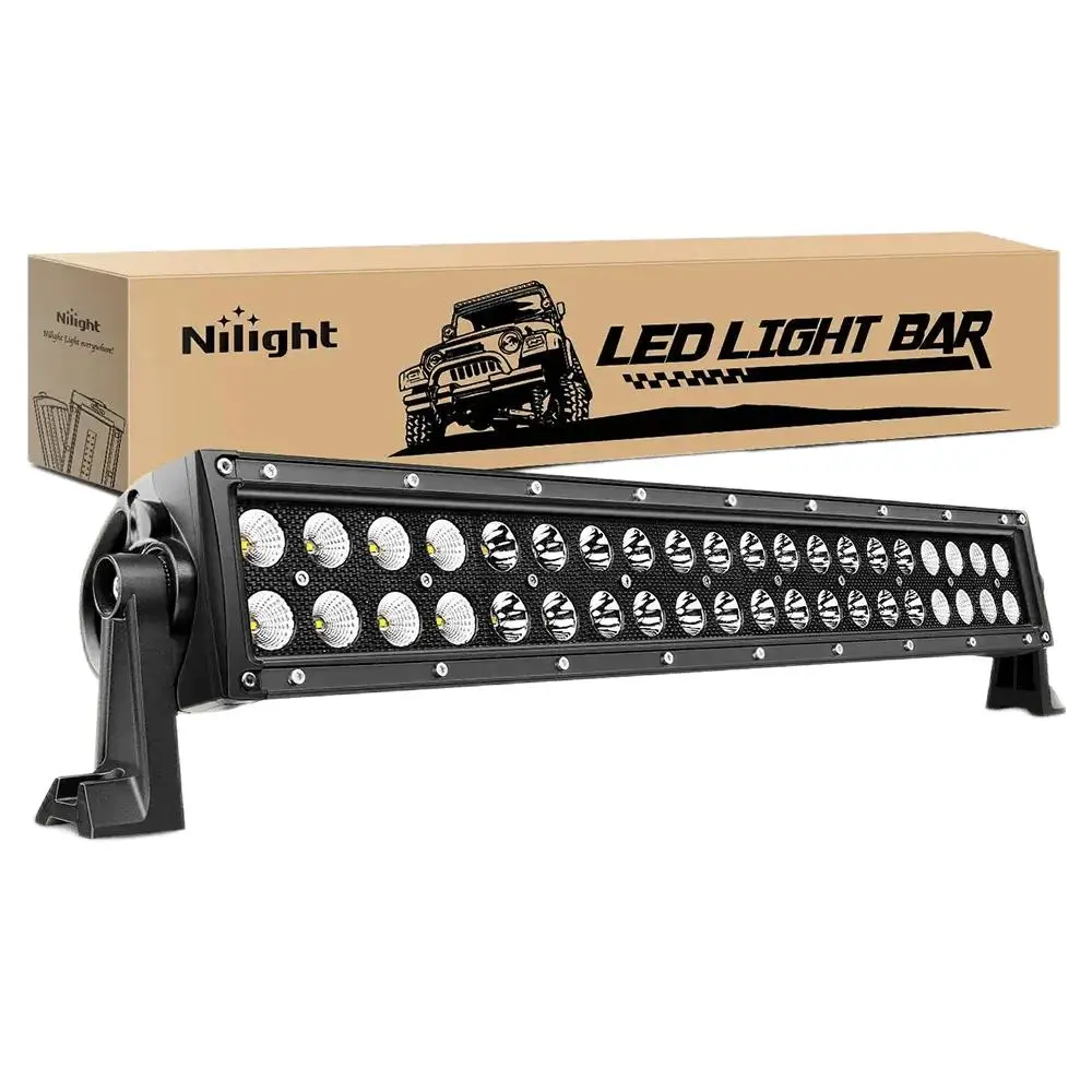 Nilight 22-Inch 120W Double Row Black Spot Flood LED Light Bar, Off Road Car LED Work Light, Off Road Lights