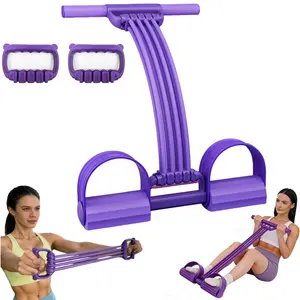 3-in-1 Multifunctional 8 Tube Pedal Resistance Device with Handles, Adjustable Foot Resistance Band for Full Body Workout, Home Fitness Equipment for Abs, Arms, Legs, Back Training