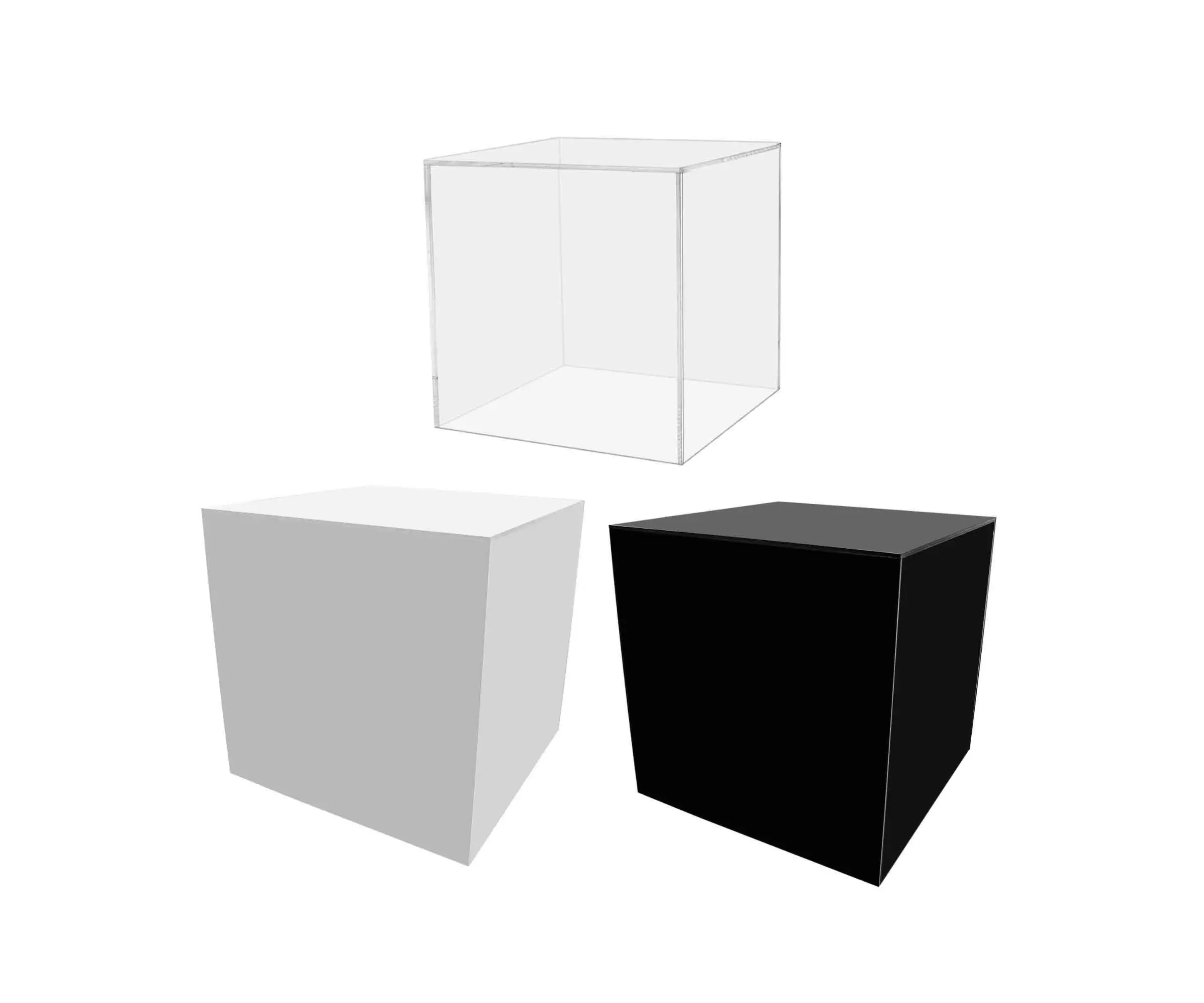 5" Acrylic Display Riser Box with One Open Side No Lid Versatile Glossy Square Lucite Retail Product Platform or Merchandise Storage Bin No Assembly by 321 Plastics