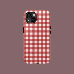 Red Gingham Aesthetic Tough Phone Case