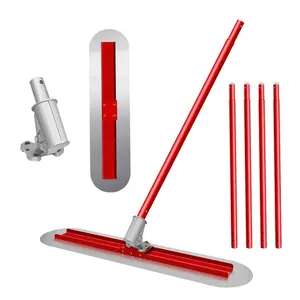 48"×12" Concrete Bull Float Kit, Round End Fresno Trowel, Aluminum-Magnesium Alloy Concrete Finishing Tools & Stainless Steel Float Board, Equipped with 4 Combinable Handles and Adjustable Tilt Bracket (New Silver Adapter)