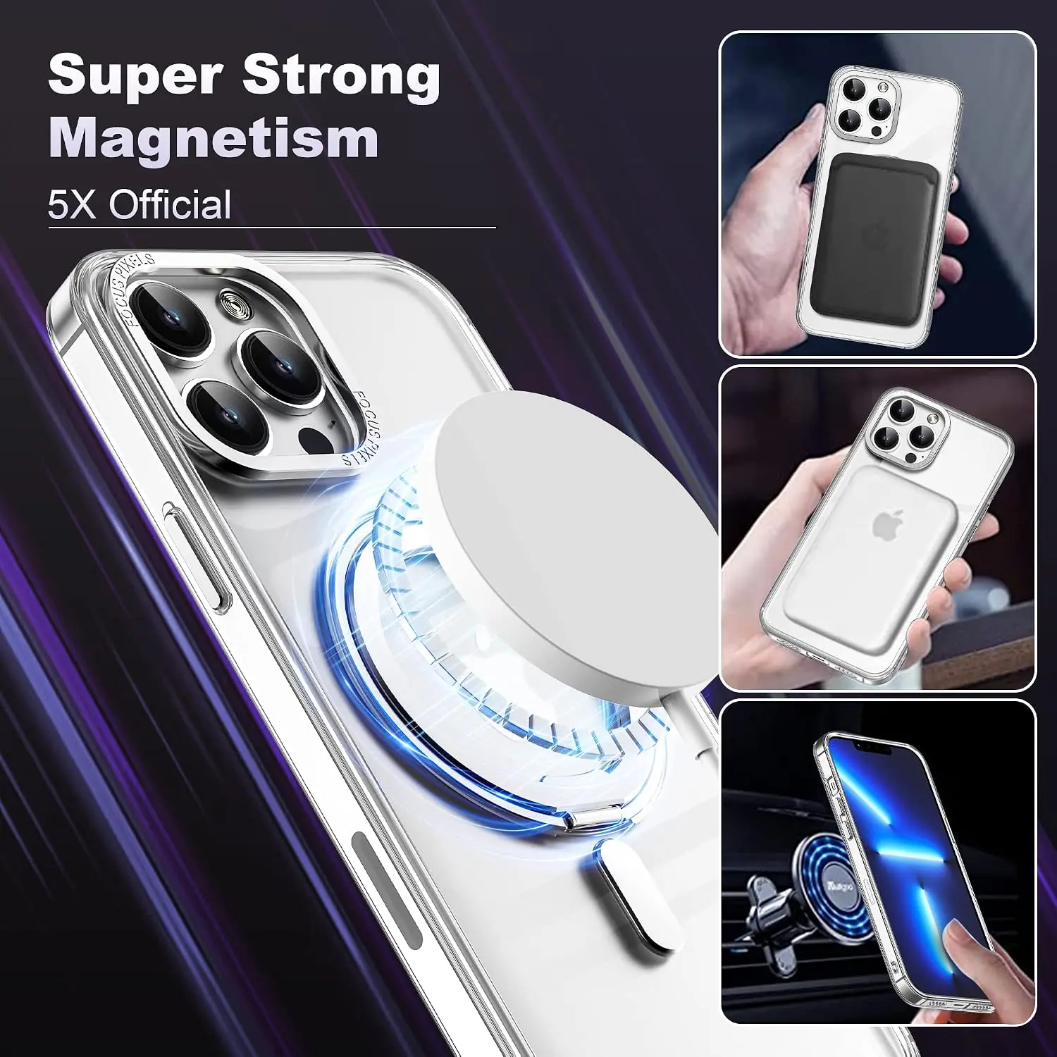Designed for iPhone 12 Pro Max Case with Magnetic Invisible Stand [Military Drop Protection][Compatible with MagSafe][Great Grip Feeling]Shockproof Slim Heavy Duty Clear Case for iPhone 12 Pro Max 6.7