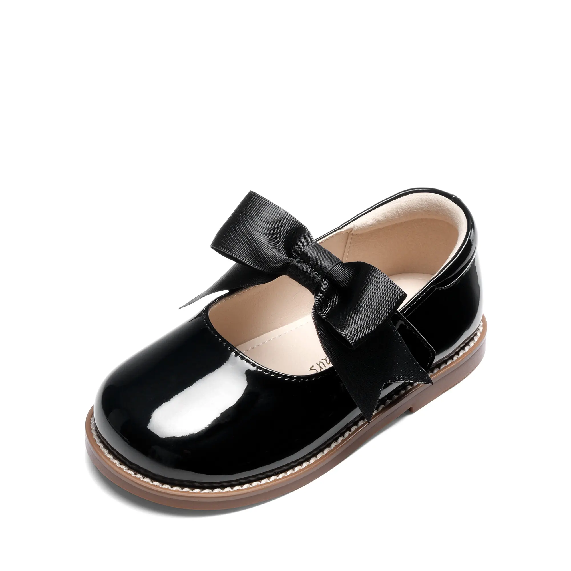 DREAM PAIRS Girls Mary Jane School Flats Dress Shoes | Back to School Wide toe Bow Flexible sole toddler ballet flats,Cushioned Anti-Slip Flower Girl Shoes for uniform,wedding,party