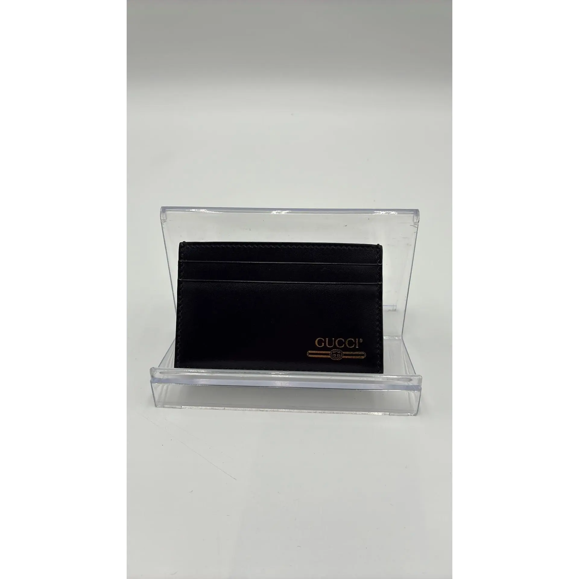 Pre-owned GUCCI Leather Luxury Bags & Accessories GG Card Holder, Black Date Code: 5475960416. Entrupy ID: VGX6CBD.