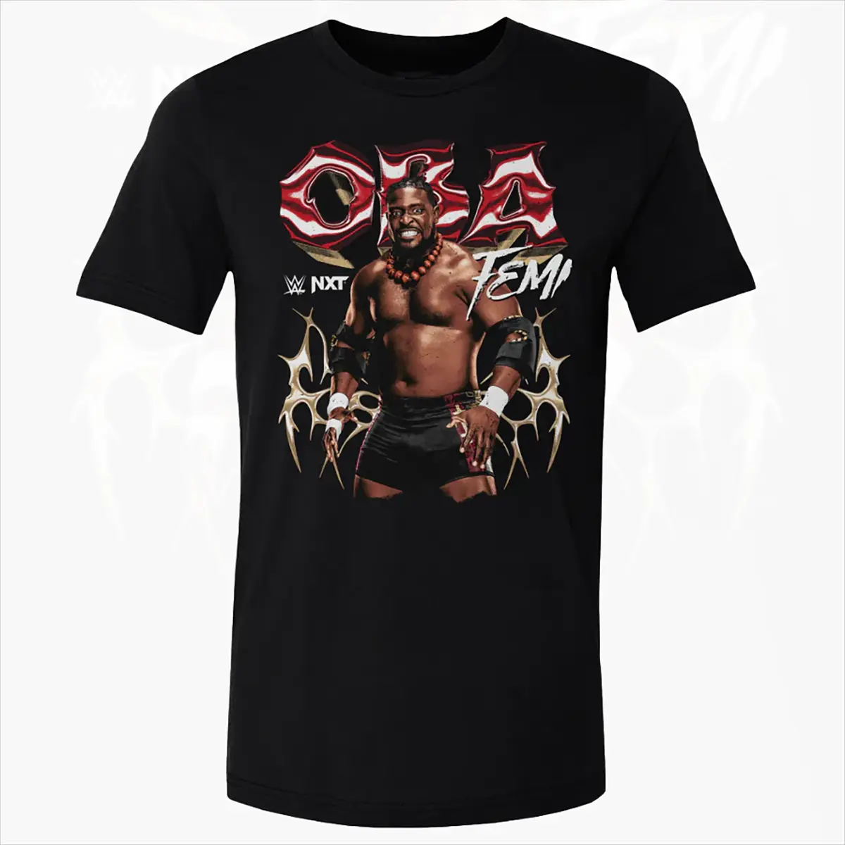 Men's Short-Sleeve Round-Neck Casual Menswear Top - Oba Femi Pose Wrestling Graphic T-Shirt, NXT Champion Style Fan Tee, Powerful Athlete Aesthetic Pro Wrestling Streetwear, Gift for Wrestling Enthusiasts