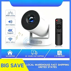 HY300Pro+ Projector 290ANSI BT5.4 WIFI6 8K/4K/1080P Decode Native 1280*720P 0.8:1 Throw Ratio Android 14 Built-in Speaker & Appstore Allwinner H726 Home Cinema Mini Smart Portable Upgraded HY300Pro
