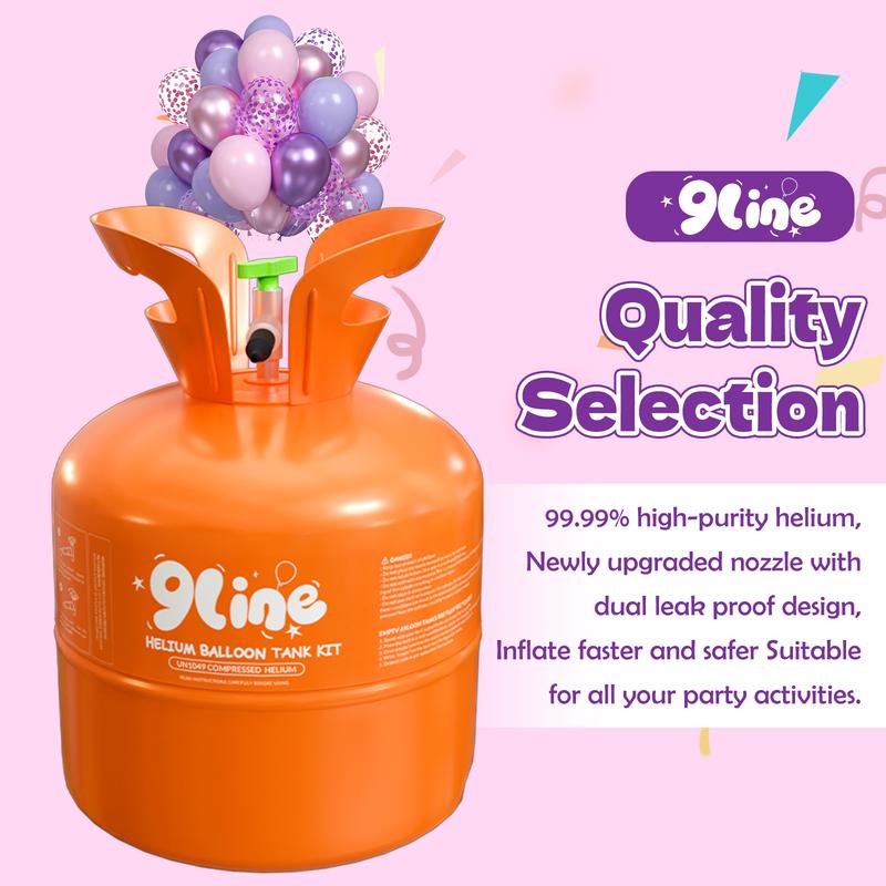 13L Helium Tank Up To 50 Pink&Purple Latex Balloons, 6Foil Balloons, 1Happy Birthday 5.9X3.6Ft Backdrop, 8 Accessory Tools