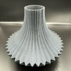 Modern Geometric Vase - Sleek Silver Finish, Unique Pleated Design, Ideal for Home Decor