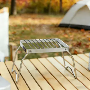 Portable Folding Campfire Grill, Stainless Steel Camping BBQ Rack, Ideal for Outdoor Cooking, Hiking, Picnics, Durable and Lightweight Design