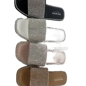 WOMENS FLAT RHINESTONE SLIDE SANDAL WIDE FIT MEDUSA-56W Shoe