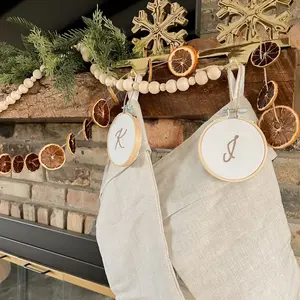 Hand-Embroidered Christmas Tree Ornament/Stocking Tag