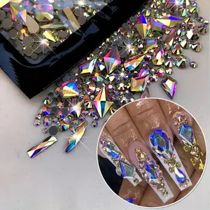 400 Shiny Round Flatback Glass Rhinestones & 20 Unique Beads, Multi-Color Nail Art Decorations, Bling Rhinestone Decoration, Perfect for DIY Designs