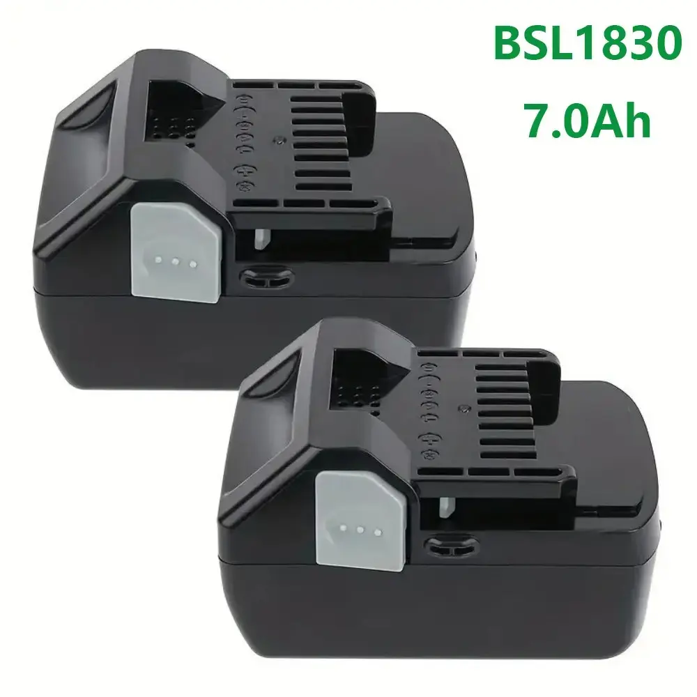 1/2 Packs 18V 7000mAh Lithium-Ion Replacement Batteries, CE/FCC/ROHS Certified, Compatible with Hitachi BSL1830, CR 18DSAL & DV 18DSFL Cordless Power Tools, with Over-Voltage Protection
