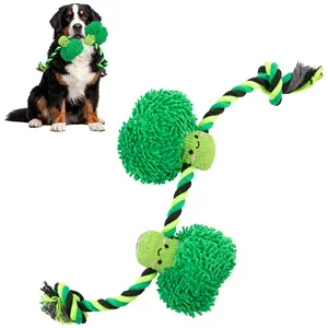 Dole for Pets Broccoli Dog Rope Toy with Squeaker, Tug of War Dog Toy- Cute Veggie Design