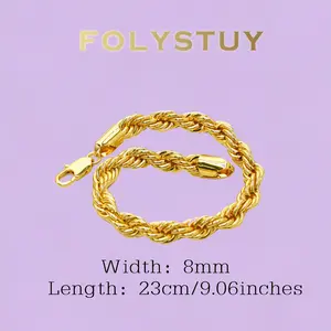 Bold Rope Link Bracelet, 23cm/9.06in Perfect Fit