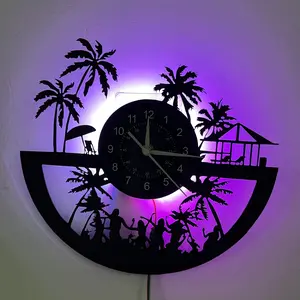 Colorful LED Wall Clock, Home Decor, Office, Classroom, Store, Hotel Decoration, Birthday Gift, Easter, Christmas, Father's Day, Valentine's Day