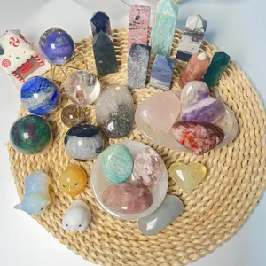 Crystal combination set, Crystal ball, Crystal tower, Crystal carving, fashionable home decoration.