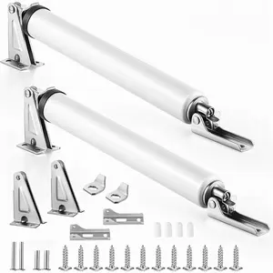 2PCS Adjustable external door closer with hold-open function - suitable for storm doors/screen doors, with a maximum load capacity of 77 pounds, made of aluminum, easy to install, and featuring a modern design