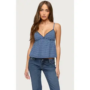 Edikted Women's Orietta Striped Babydoll Top