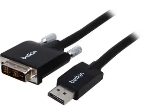 Belkin F2CD002B06-E 6 ft. Black 1 x DisplayPort Male to 1 x DVI-D Male DisplayPort-Male to DVI-D-Male Cable Male to Male