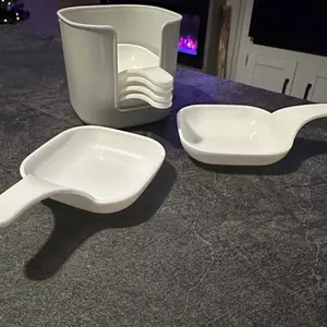 Dipping Sauce Plate & Holder Set, 7 Counts/set Vinegar & Soy Sauce Dish Set Including 6 Seasoning Dishes and 1 Storage Box, Dipping Sauce Plate Set, Kitchen Accessories #TOP PICKS