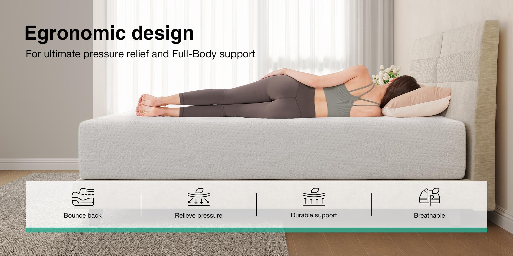 5//6/8/10/12/14 Inch Twin/Full/Queen/King  Mattresses with Gel Memory Foam for Cool Night & Pressure Relief, Bed Mattress in a Box Medium Plush Feel Colchones with Motion Isolating