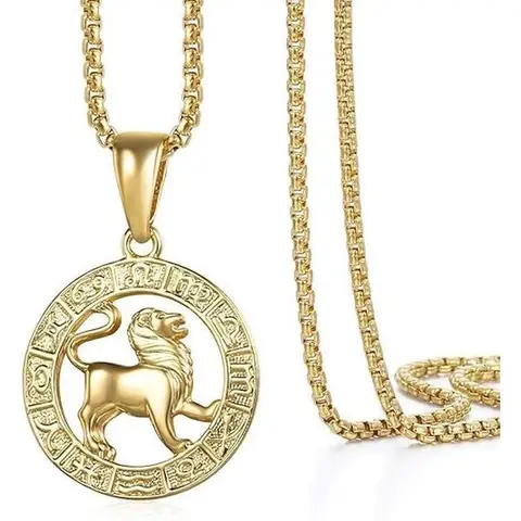 FLORIDECO Personalized Aries (3.21-4.20) Glowing Stars Necklace - Unisex Sturdy and Stylish Astro Jewelry, 3cm Diameter Constellation Pendant, 22" Box Chain & Link, 3.0mm Plated Metal, Exquisite Craftsmanship, Durability, Luxury Daily Wear Accessory