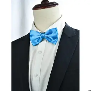 Server , 1pcMen sSolidColorBowTie DoubleLayerPolyesterBowTieForGroom , Groomsmen , Usher ,