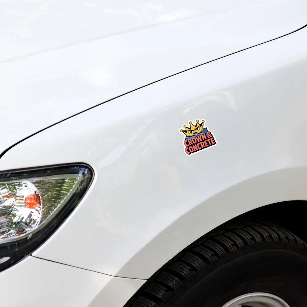 Crown and Concrete Bubble-free stickers
