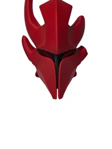 Layered Roots 10" Mini Shadow Commander Helmet Fantasy 3D Printed Armor Display Red & Black Collectible Desk Decor