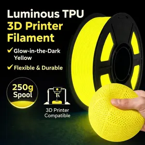 Filajoy High Elasticity Glow-In-The-Dark Tpu 3D Printing Filament 1.75mm 250g, Durable Luminescent Effect, Shock Resistant Wear-Resistant