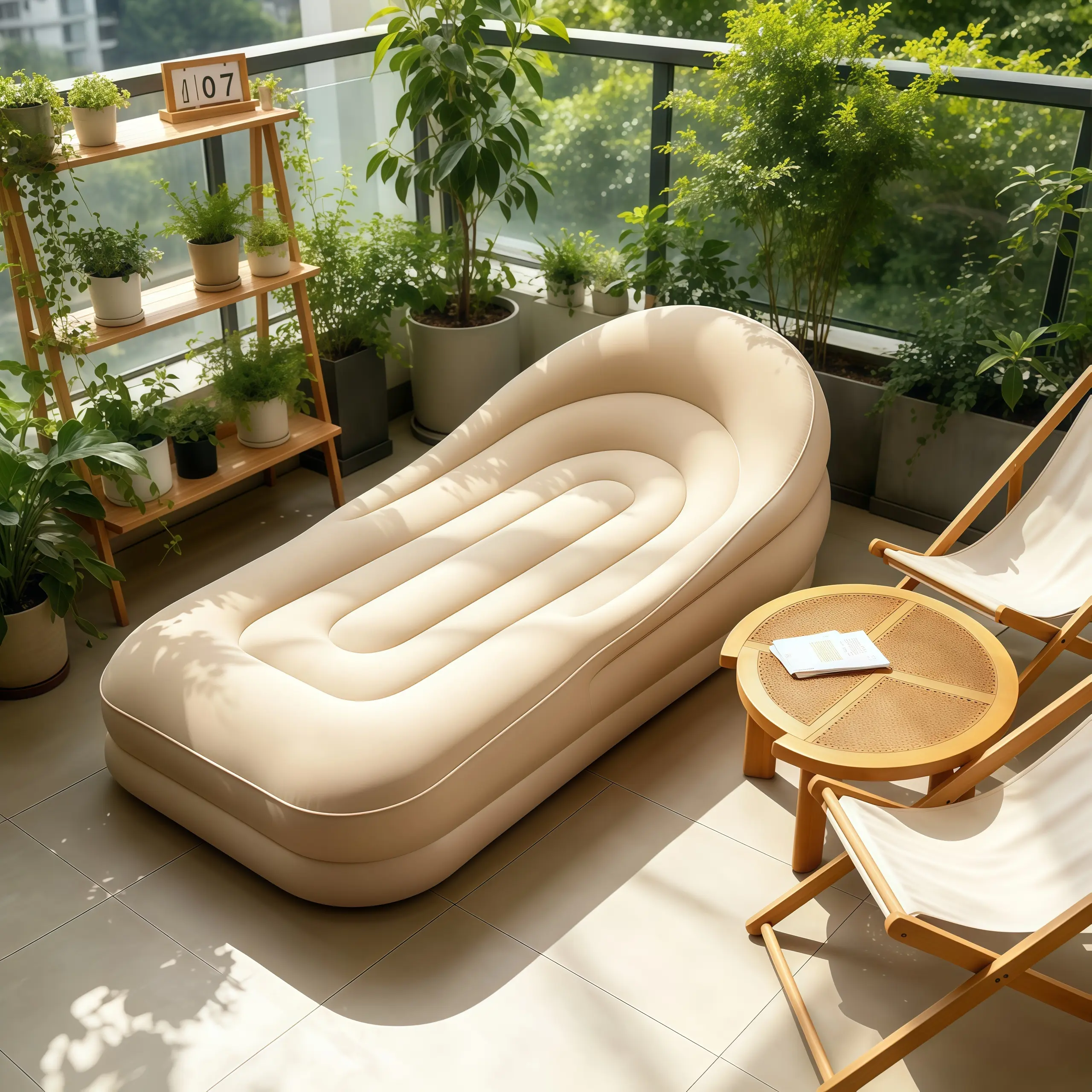 3-in-1 Heavy-Duty Convertible Sofabed - Luxury Inflatable Couch Sofa Bed with Backrest, Floor Sleeper Sofa, Included Filling Pump, Ideal for Outdoor Camping, Special Occasion Gifts