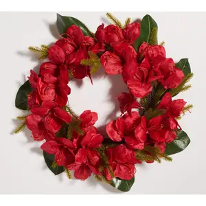 Safavieh Faux 24" Amaryllis & Magnolia Leaf Wreath Safavieh Faux 24" Amaryllis & Magnolia Leaf Wreath