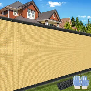 4' x 25' / 4' x 50' / 6' x 50' Privacy Screen Fence, Heavy Duty 180 GSM Fencing Mesh Net Cover for Outdoor Wall Garden Yard Chain Link, – Easy Installation, UV-Resistant, Fence Privacy with Gloves & Zip Ties, Beige