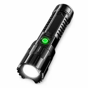 USB Rechargeable LED Flashlight, Portable Zoomable High Power Handheld Flashlight for Camping, Hiking, Emergency and Outdoor Use, 1 Count