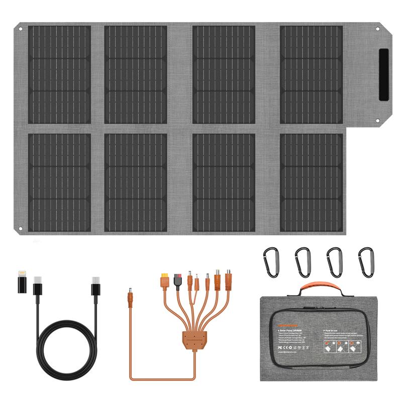MHPOWOS Solar Panel 80W Portable Solar Panel, Foldable Solar Panel Solar Charger with USB A & USB C Output for Emergency backup power supply , Portable Power Station, iPhone, iPad Camping, Outdoor Travel, Rv