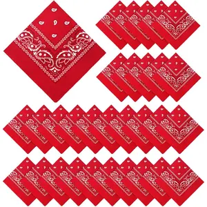 30 Pieces Paisley Bandana Unisex Multi-Purpose Bandanas Bulk Cowboy Headbands Square Scarf Head Wrap for Women Men