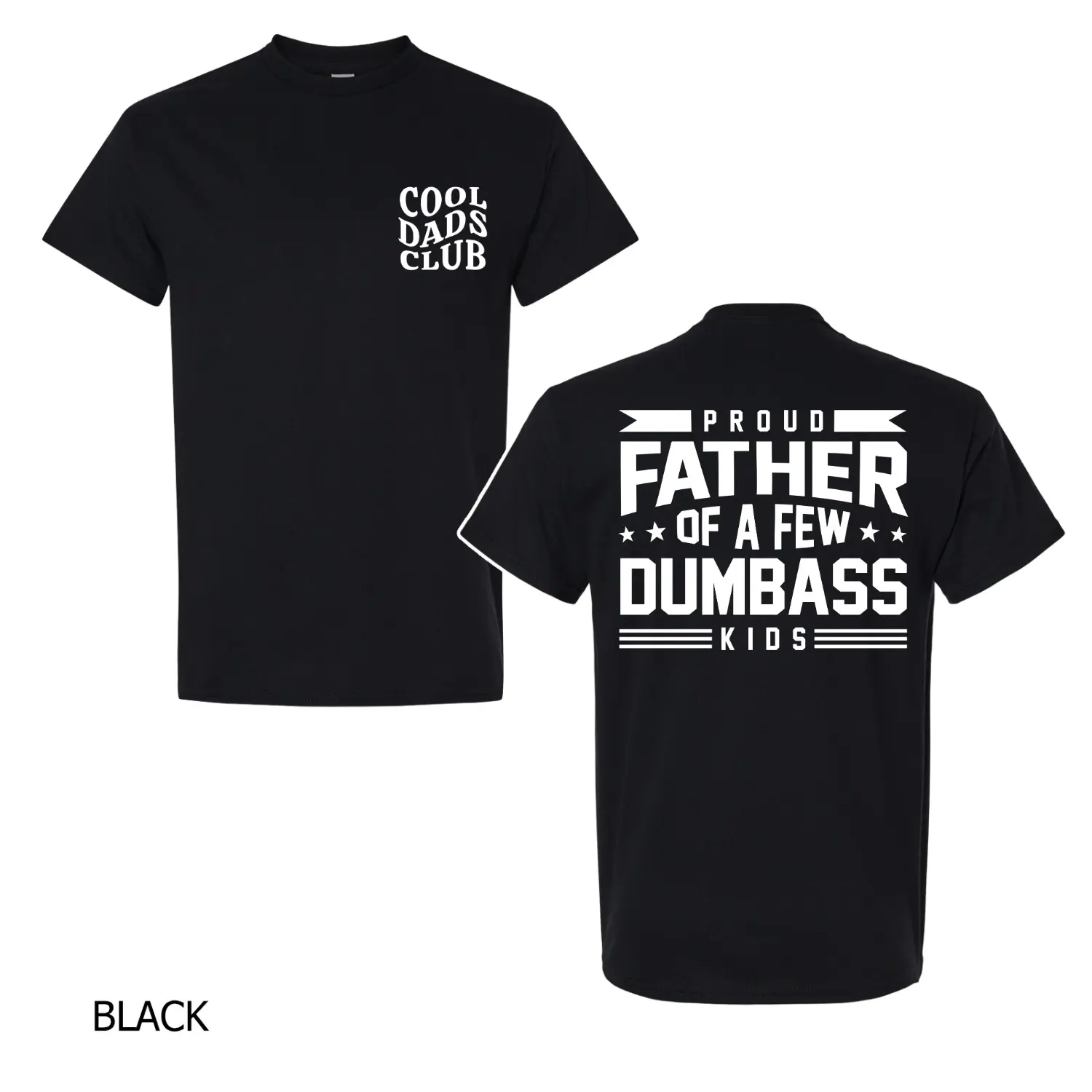 Proud Father Of a Few Dumbass Kids Tee, 2 sided Graphic Tee, Funny Dad Shirt, Cool Dad Shirt, Gift for Dad, Father's Day Gift