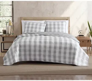 Eddie Bauer Lakehouse Plaid Grey Twin Quilt Sham Set