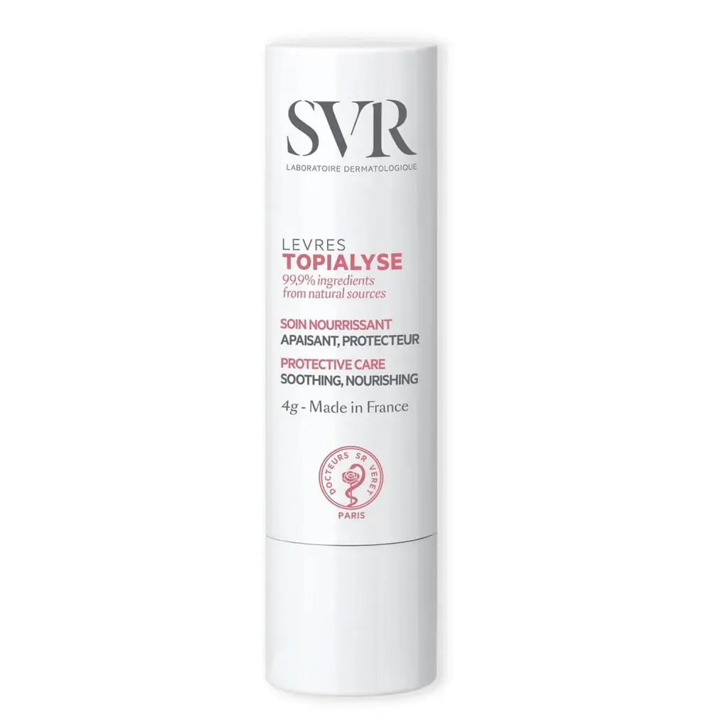 SVR Topialyse Nourishing Lip Balm 4g - Pack of 2 - Soothing & Nourishing - 99.9% Natural Ingredients - Gentle & Effective Treatment for Damaged Lips - Made in France