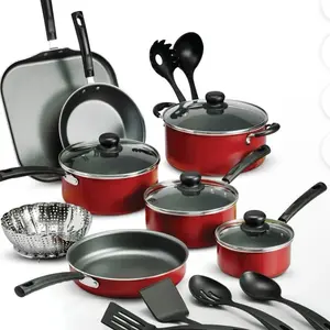 Tramontina Primaware 18 Piece Non-stick Cookware Set, Red