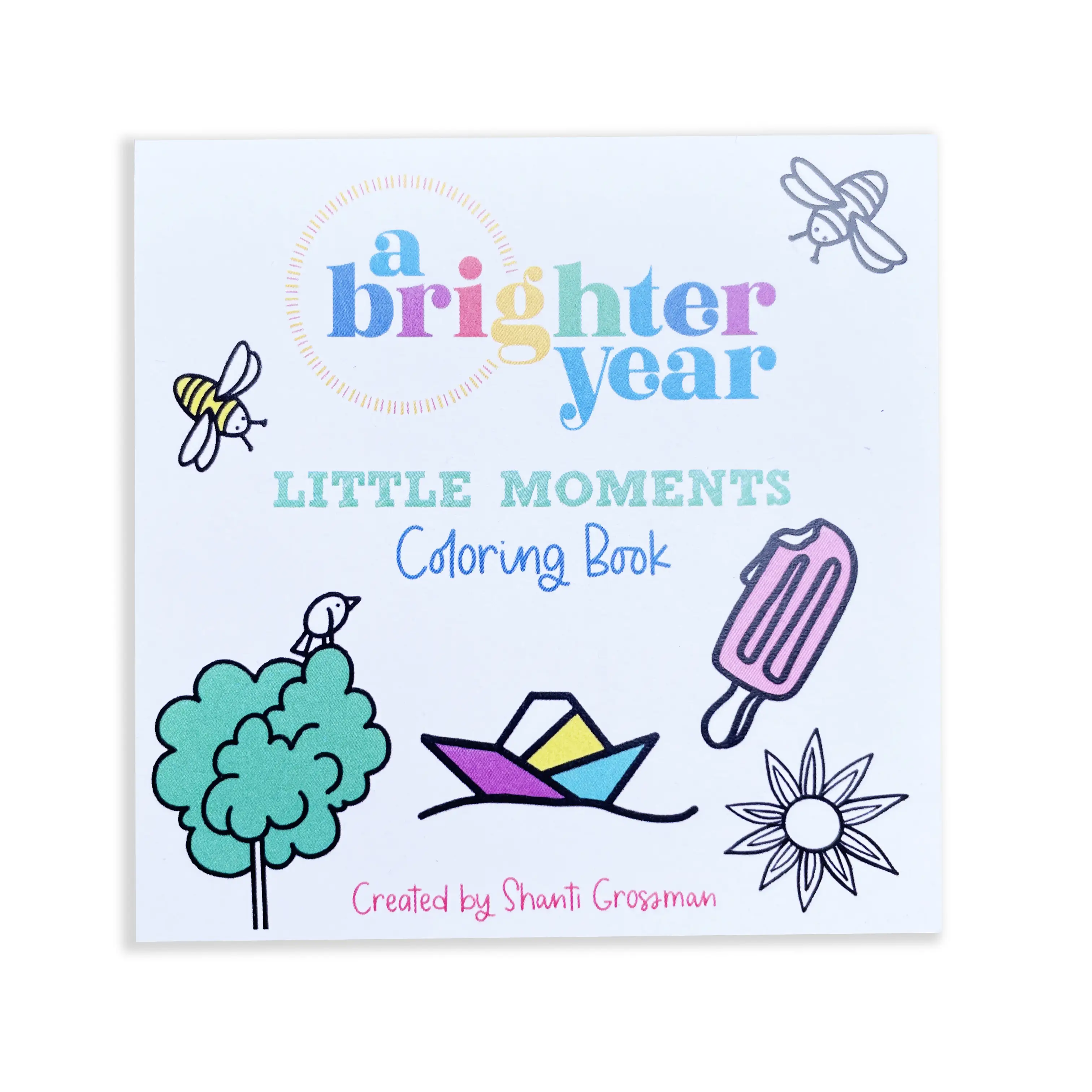 Little Moments Mini Coloring Book, A Brighter Year, Adult Coloring Book, simple, easy, bold color book colouringbooks coloringbook for grownups