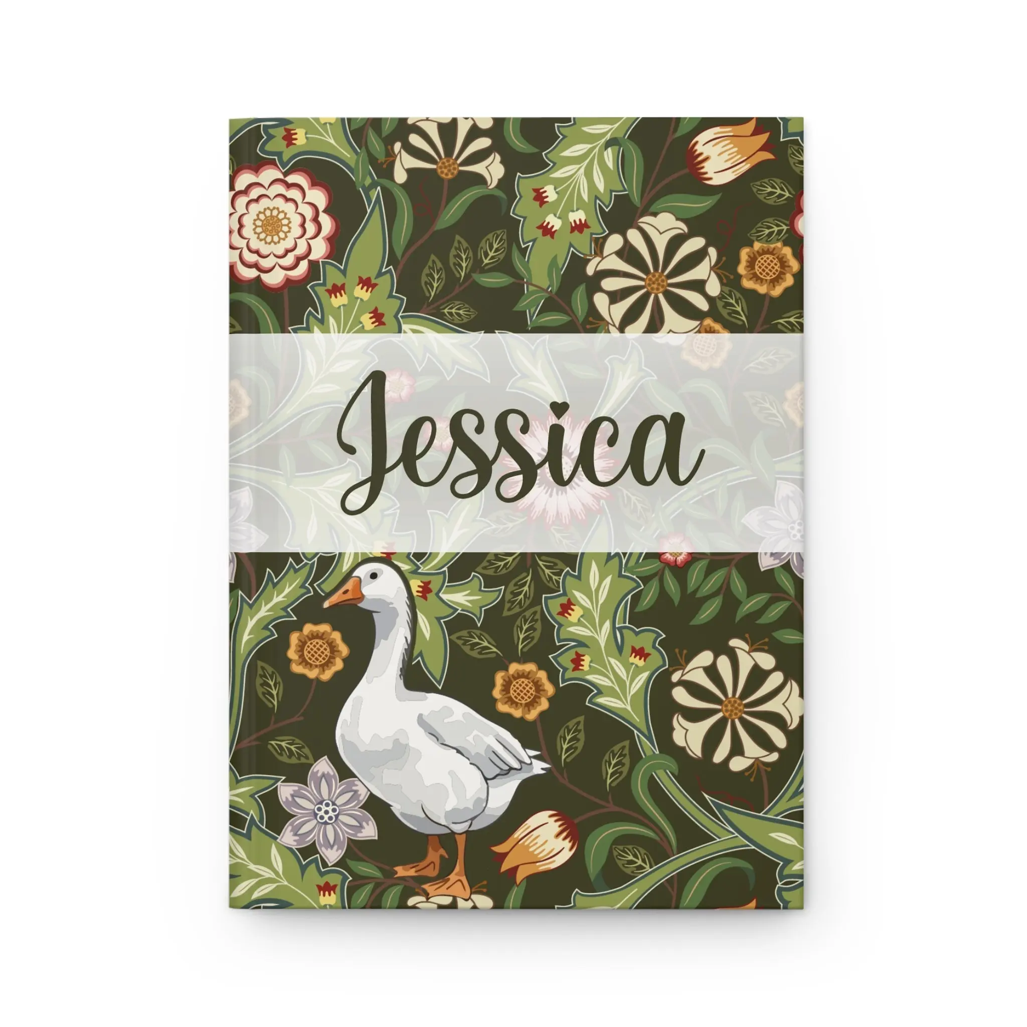Thistle & Wing Verdant Bloom Office Stationery Notebook - Custom Lettering, Floral Monogram, Name Design, Colorful Whimsical, Hand-Drawn Design for Computers & Office Use, Custom Lettering Notebooks, Floral Monogram Notebooks
