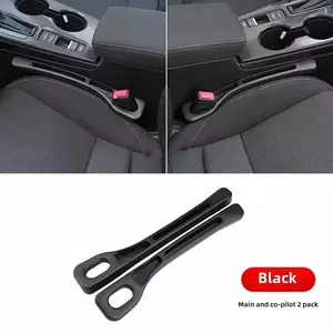 Classic Black Pair Seat Gap Plug - Vehicle Interlock Filler with Storage Slot for Car Seat Leak Prevention & Anti-Drop Strip