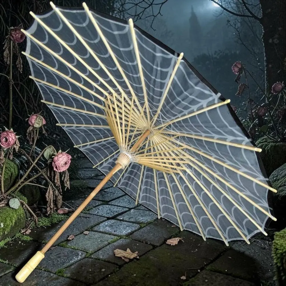 Gothic Spider Web Patterned Parasol Umbrella