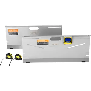 VEVOR Wheel Alignment Tool, 2-Pack Toe Plates, Camber/Caster/Toe Gauge 0.1 °   Accuracy, Stainless Steel Tool Plate, Magnetic Slots and 6 Alignment Rods, Includes 2 Measuring Tapes & Conversion Chart