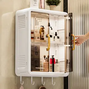 Dustproof Wall-mounted Storage Box for Toiletries, Tissue, Shower Gel, Shampoo, etc., No-drill Wall-mounted Storage Box for Bathroom, Toilet, and Shower Room